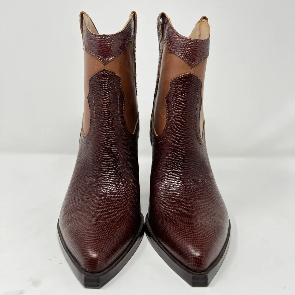 Marc Fisher Two-Tone Textured Ankle Booties